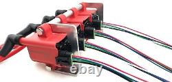 4 Universal FOR IGN1A Coil Packs Mounting Bracket Wire Harness 10MM Coil Wire