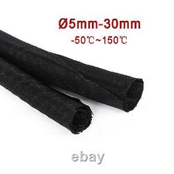 Braided Sleeving Self Closing Cable Wiring Harness Loom Protection Noir